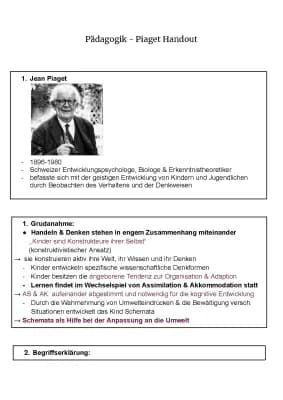 Know Piaget - Zusammenfassung  thumbnail