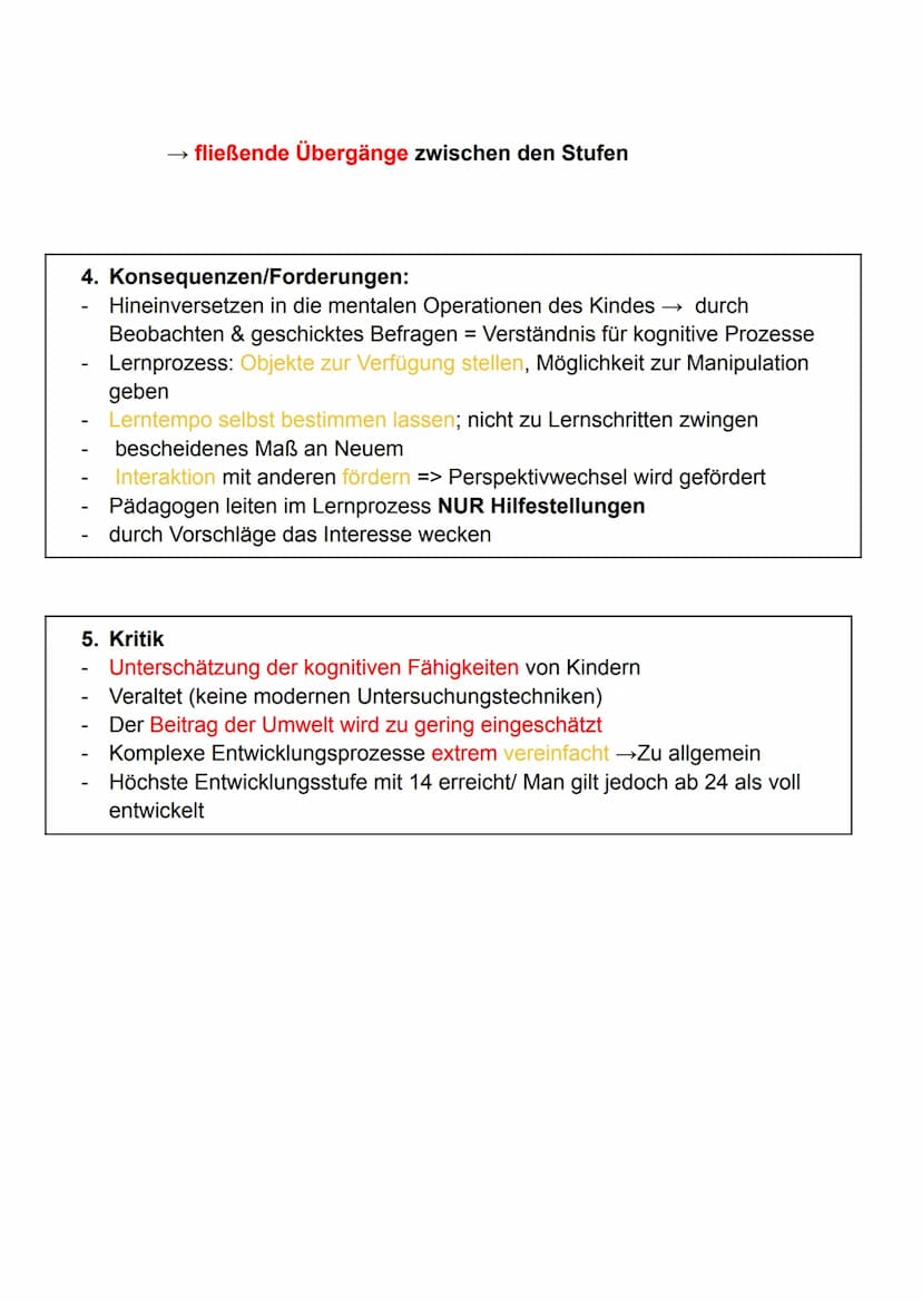 1. Jean Piaget
Pädagogik - Piaget Handout
1. Grudanahme:
• Handeln & Denken stehen in engem Zusammenhang miteinander
,,Kinder sind Konstrukt