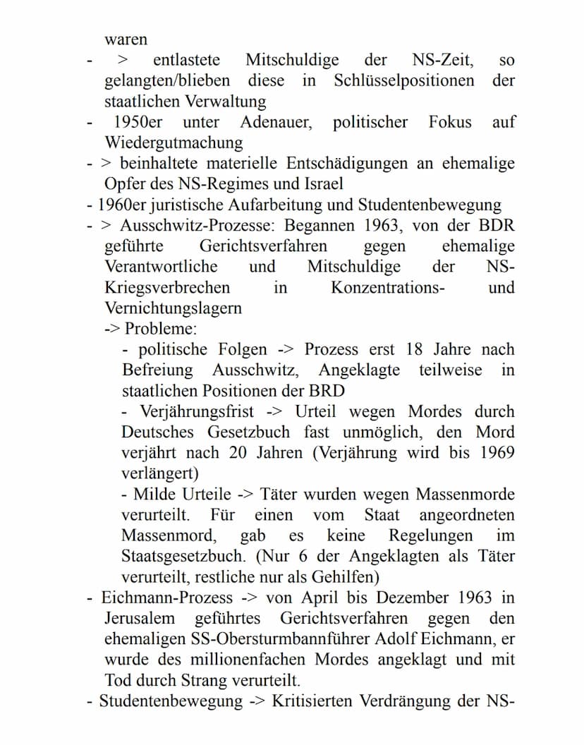 Geschichte Handout
Auseinandersetzung und Umgang mit der NS-Vergangenheit in der DDR und BRD bis heute
Deutschland nach 1945
Zerstörung von 