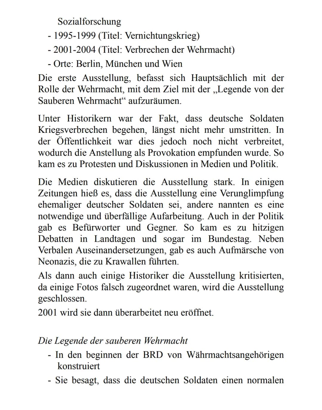 Geschichte Handout
Auseinandersetzung und Umgang mit der NS-Vergangenheit in der DDR und BRD bis heute
Deutschland nach 1945
Zerstörung von 