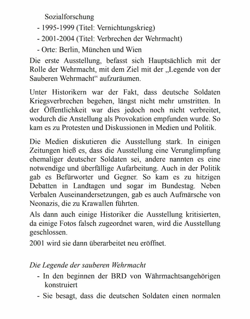 Geschichte Handout
Auseinandersetzung und Umgang mit der NS-Vergangenheit in der DDR und BRD bis heute
Deutschland nach 1945
Zerstörung von 