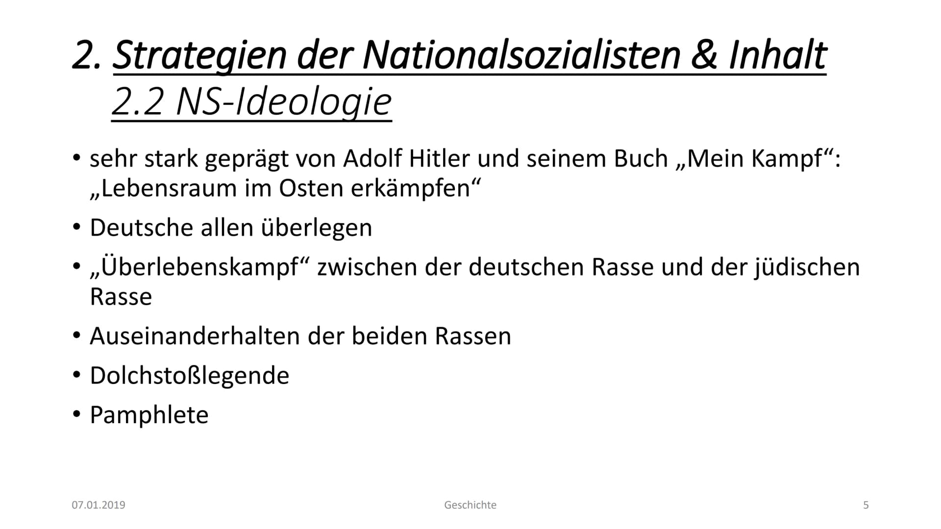 Propaganda zur NS-Zeit - Zusammenfassung
Propaganda kommt vom Lateinischen - propagare, dt. aus-, verbreiten. Im deutschen Sprachgebrauch
he