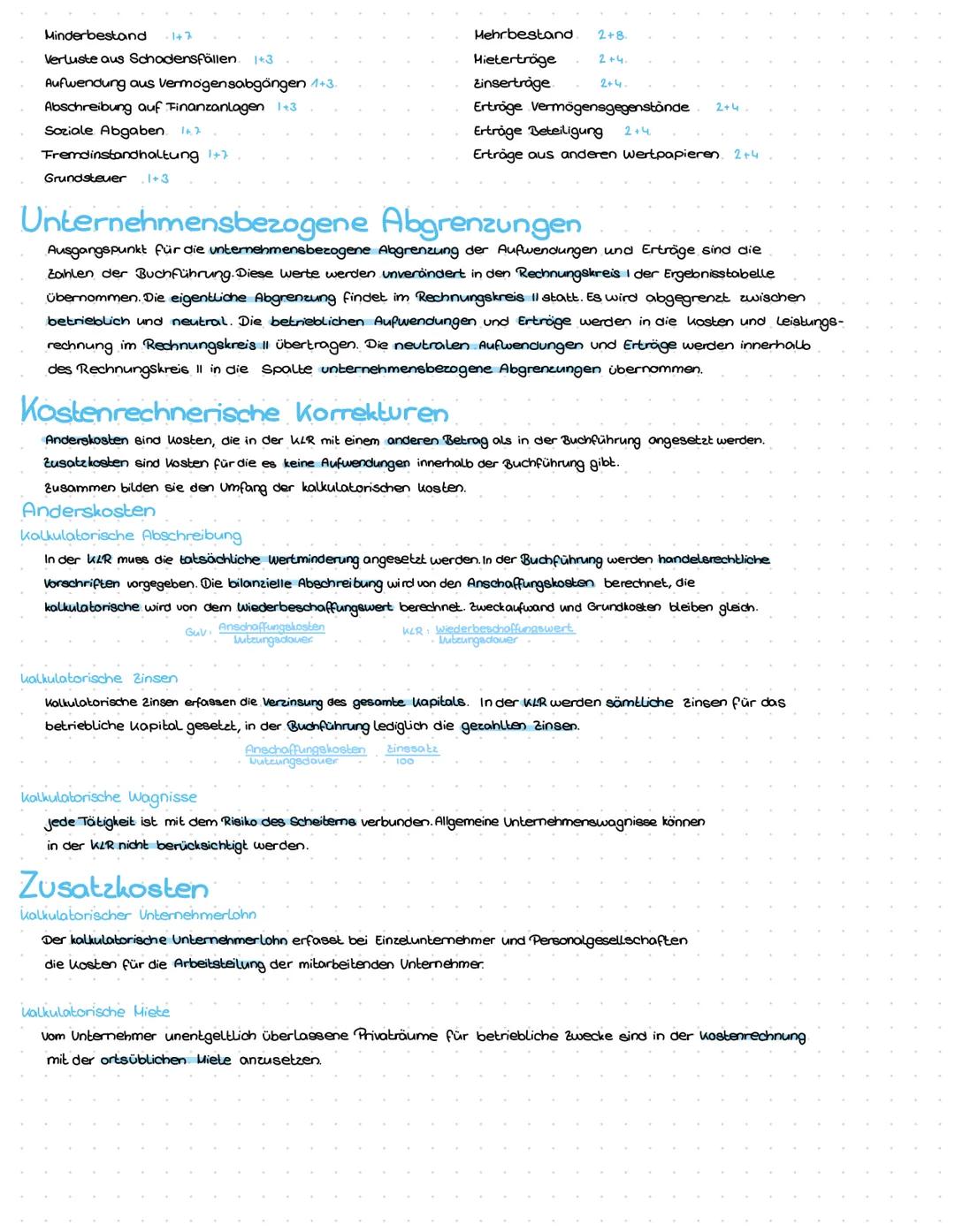 Kostenartenrechnung
Die Kostenartenrechnung hat die Aufgabe, alle kosten einer Abrechnungsperiode nach Arten
eindeutig, periodengerecht und 