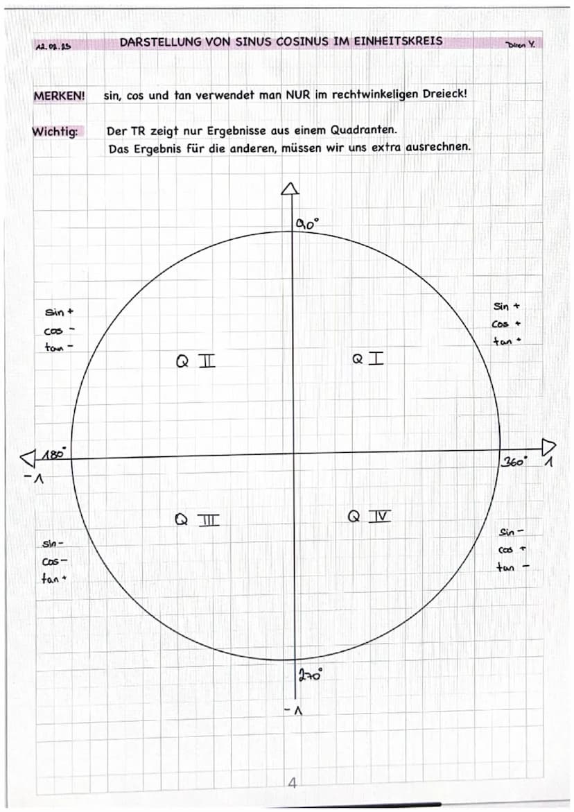 Diren Y.
FORMEL:
sind=
cosd=
fand=
Abkürzung:
TRIGONOMETRIE - ZUSAMMENFASSUNG
Gegenkathete von
Hypotenuse
Ankathete von
Hypotenuse
Das heißt