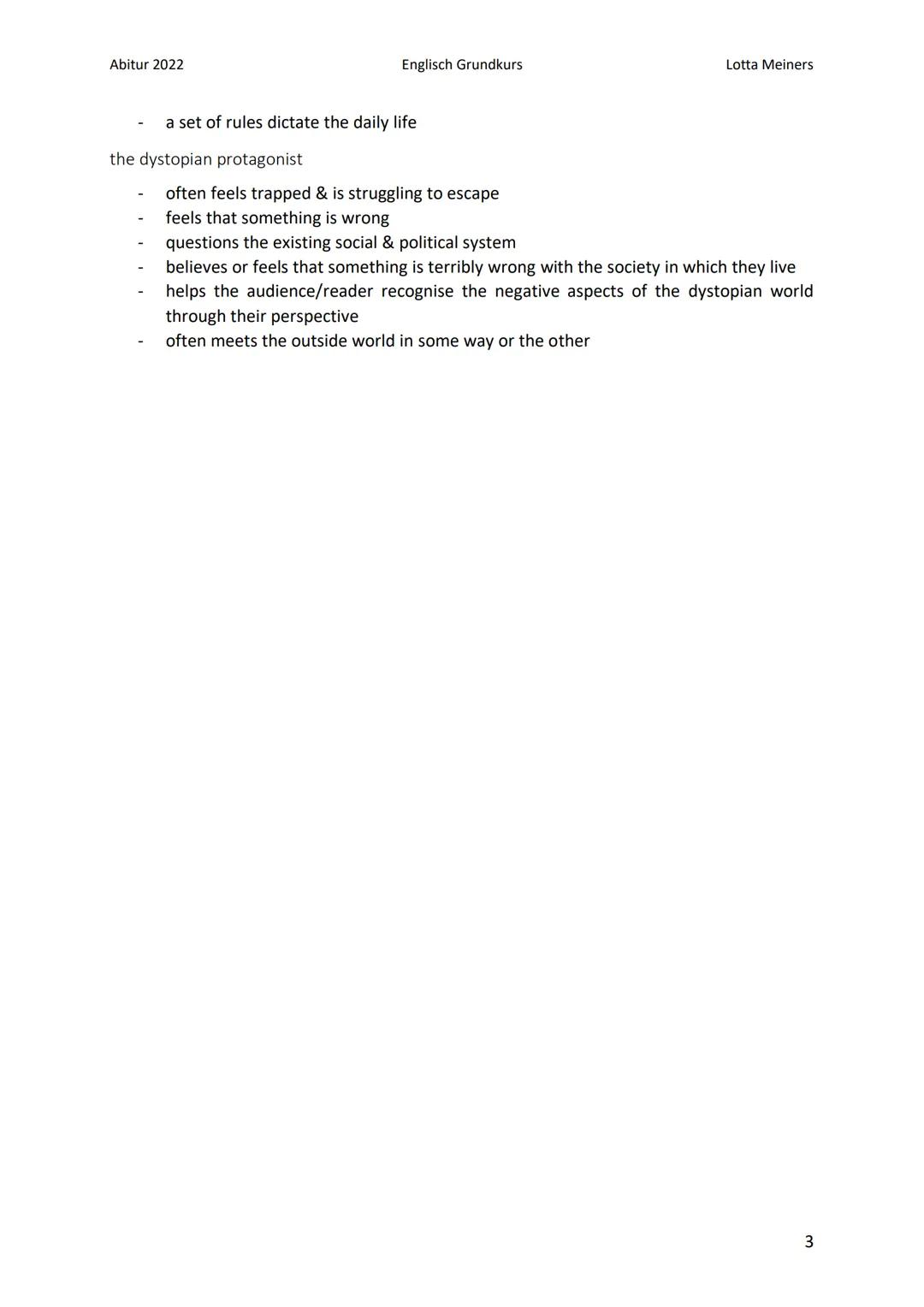 Abitur 2022
Englisch Grundkurs
Lotta Meiners

utopia & dystopia
1. definition utopia
- imaginary paradise like places with a distant & ideal