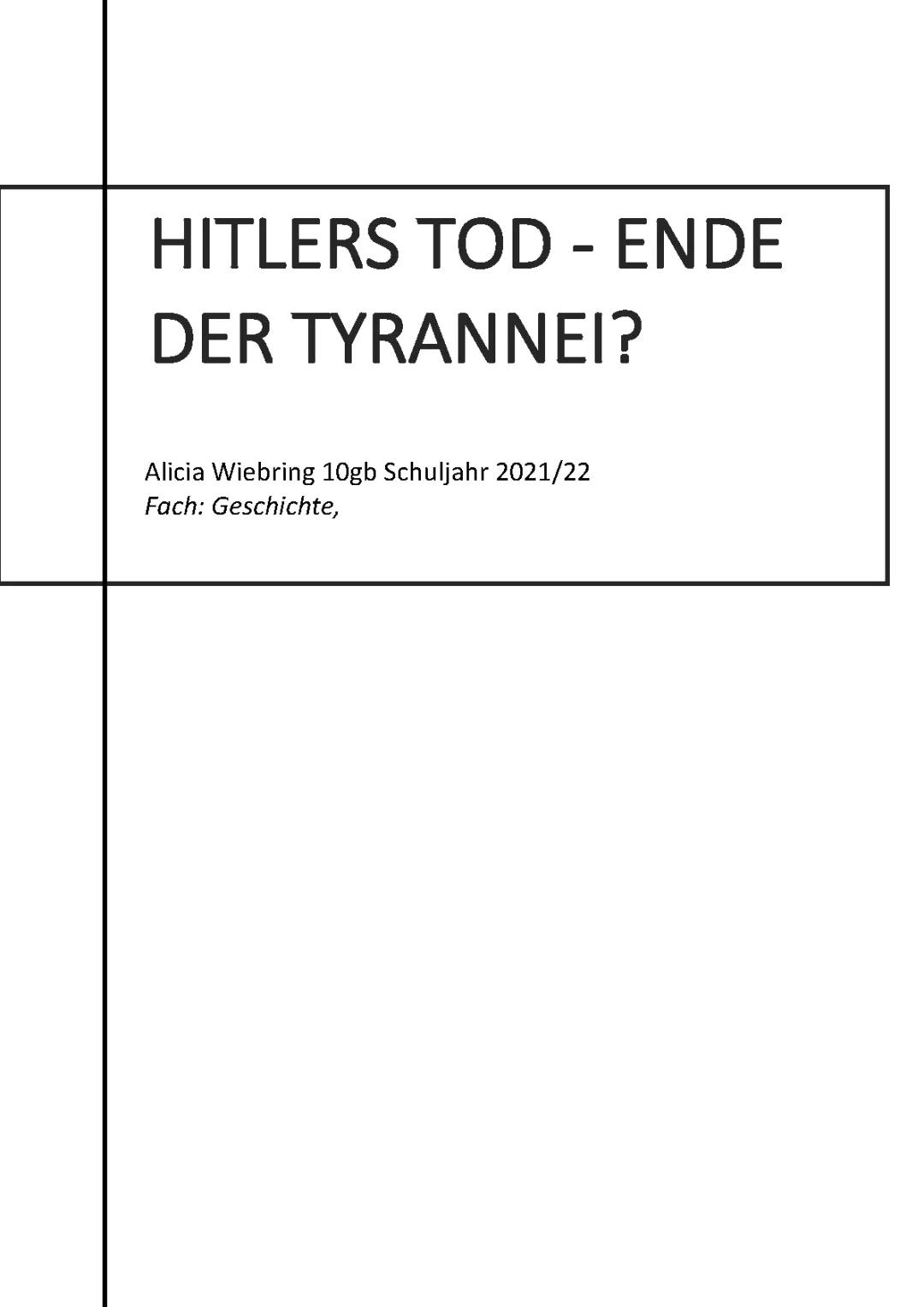 Hitlers Tod und wie Deutschland sich veränderte