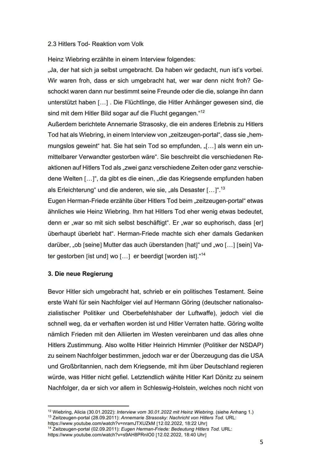 HITLERS TOD - ENDE
DER TYRANNEI?
Alicia Wiebring 10gb Schuljahr 2021/22
Fach: Geschichte, Inhaltsverzeichnis
1.Einleitung..
2. Adolf Hitler.