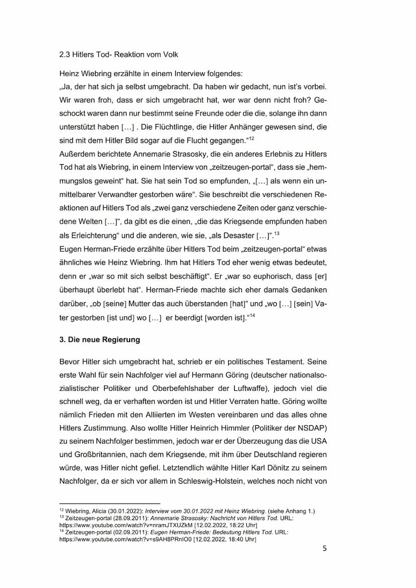 HITLERS TOD - ENDE
DER TYRANNEI?
Alicia Wiebring 10gb Schuljahr 2021/22
Fach: Geschichte, Inhaltsverzeichnis
1.Einleitung..
2. Adolf Hitler.