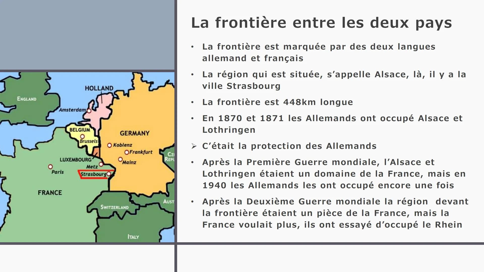 LA RELATION
FRANCO-
ALLEMANDE
—
Un chemin difficile vers l'amitié
entre les deux pays
Créé par Mia ~school goes easier~ table des
matières
1