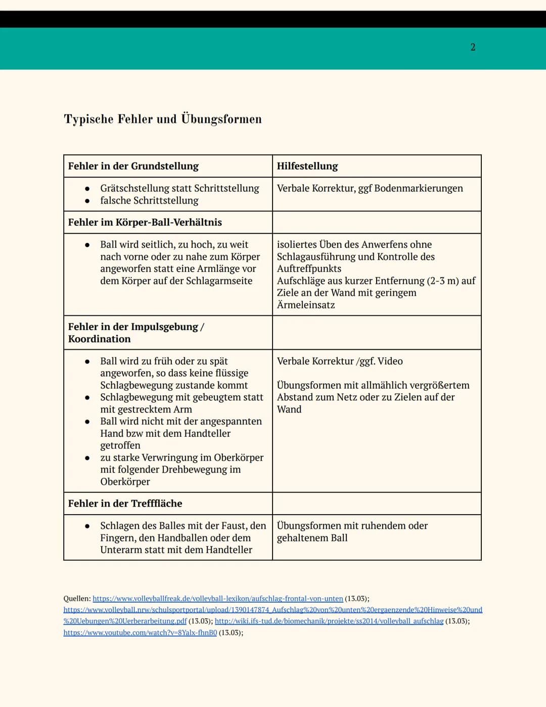 SPORT THEORIE 16.03.2021
TAM NGUYÊN WG13/2
AUFSCHLAG VON UNTEN
UNTERE
FRONTALANGABE
Technikbeschreibungen
Der frontale Aufschlag von unten h