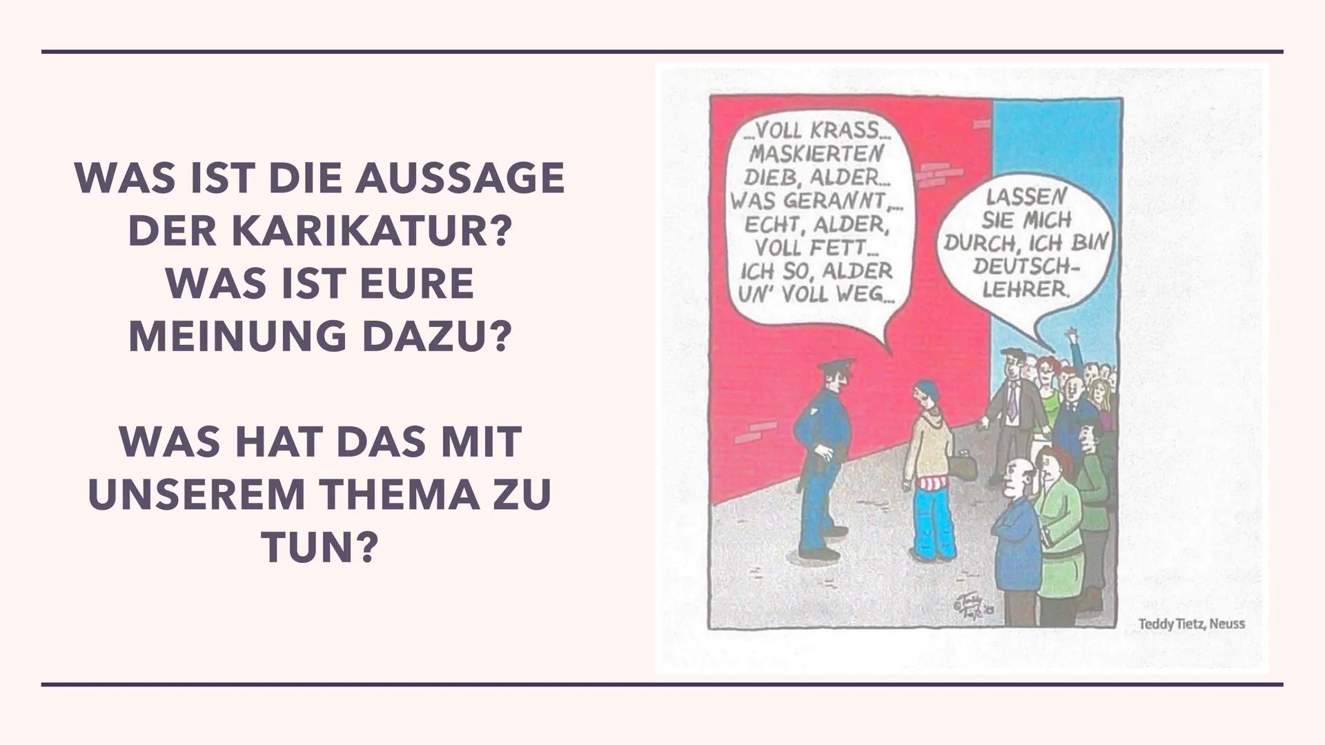 Sprachwandel
JUGENDSPRACHE WAS IST
JUGENDSPRACHE? INHALTSVERZEICHNIS
Jugendsprache
Jugendsprache ist...
Warum die Jugend anderes Vokabular h