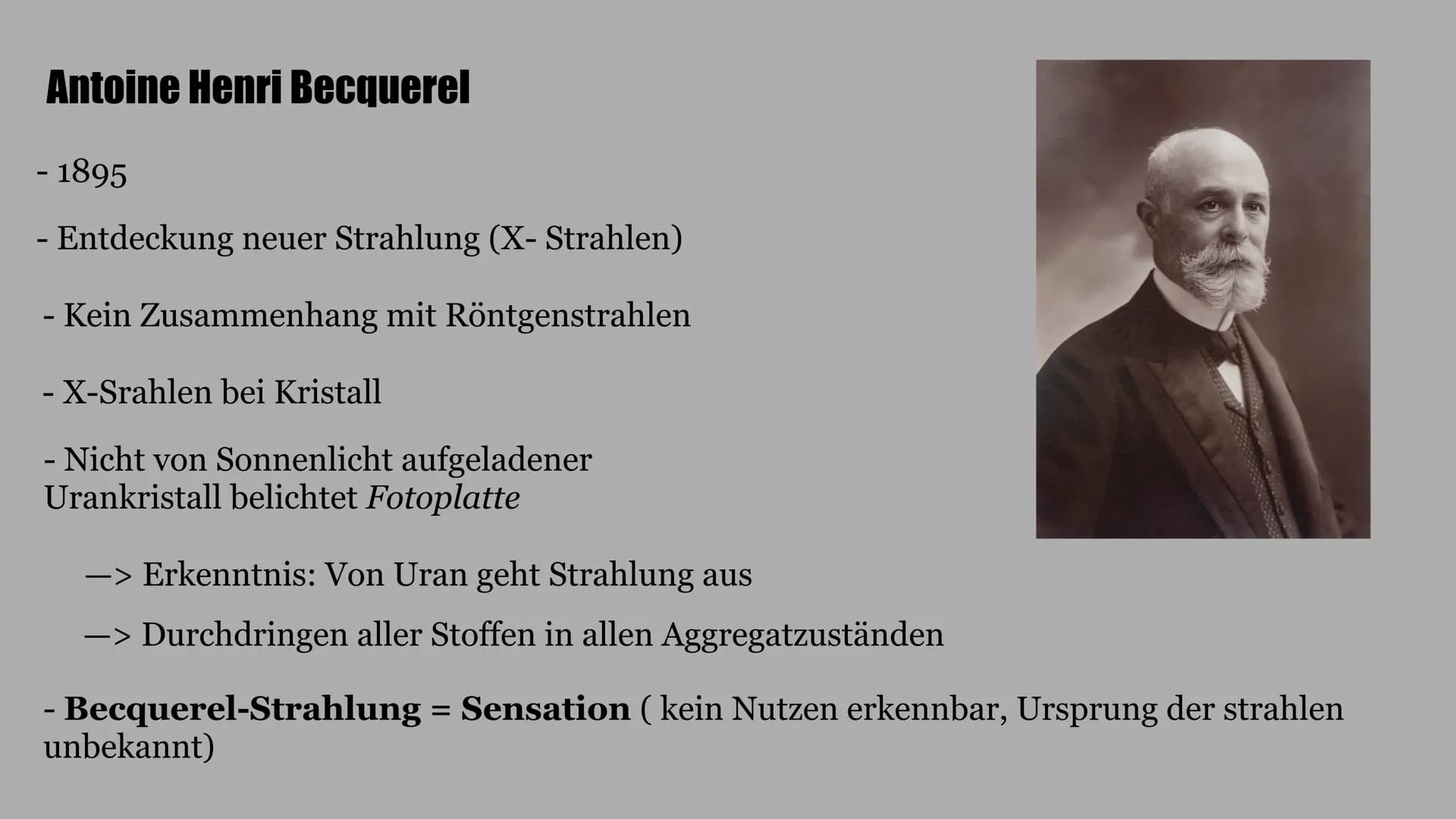 Marie
Curie
Wie sie die Welt veränderte Inhalt
-> Kindheit
-> Schulzeit
-> Studienzeit
-> Pierre Curie
->Antoine Henri Becquerel
->Forschung