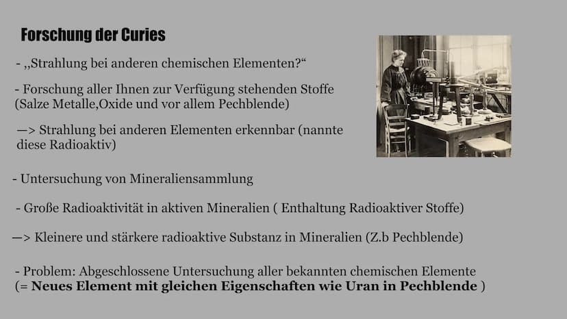 Marie
Curie
Wie sie die Welt veränderte Inhalt
-> Kindheit
-> Schulzeit
-> Studienzeit
-> Pierre Curie
->Antoine Henri Becquerel
->Forschung