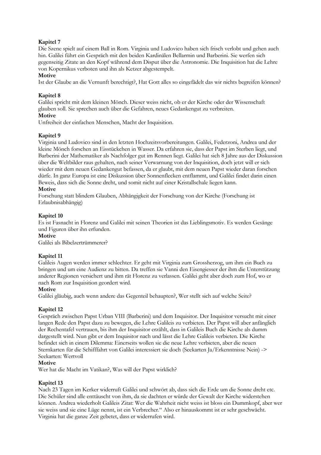 
<h2 id="kapitel1">Kapitel 1</h2>
<p>Das Thema des Stücks "Das Leben des Galilei" ist das aufklärerische Denken und die Neugier auf neue Ent
