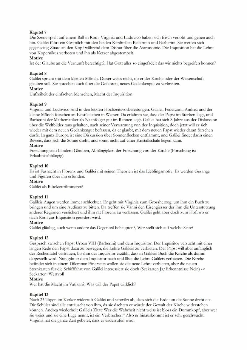 
<h2 id="kapitel1">Kapitel 1</h2>
<p>Das Thema des Stücks "Das Leben des Galilei" ist das aufklärerische Denken und die Neugier auf neue Ent