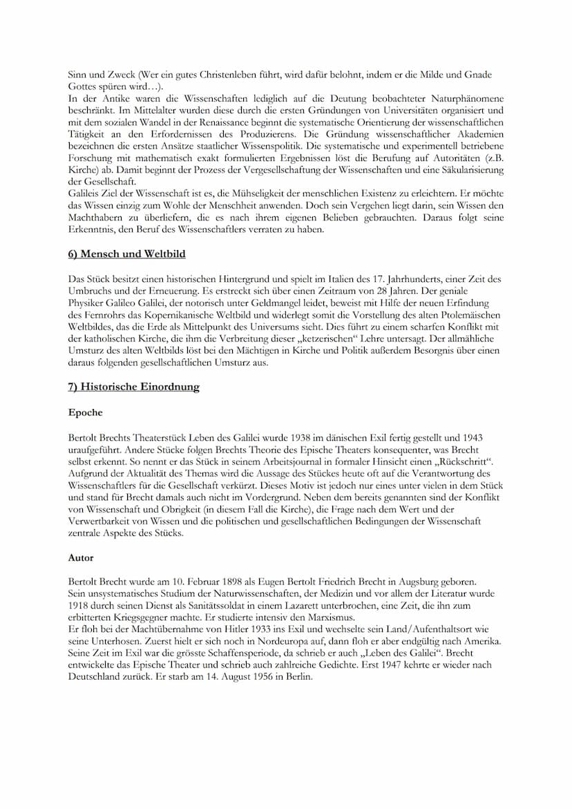 
<h2 id="kapitel1">Kapitel 1</h2>
<p>Das Thema des Stücks "Das Leben des Galilei" ist das aufklärerische Denken und die Neugier auf neue Ent