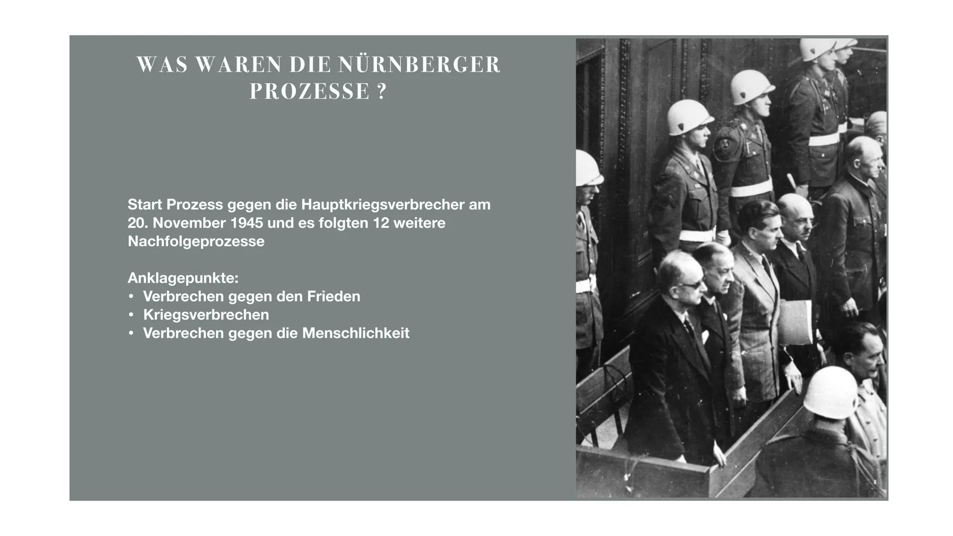 DIE NÜRNBERGER PROZESSE
&
ENTNAZIFIZIERUNG GLIEDERUNG
Nürnberger Prozesse
• Was und warum?
• Hautprozess
• Urteil
• Nachfolgeprozesse
Ärztep
