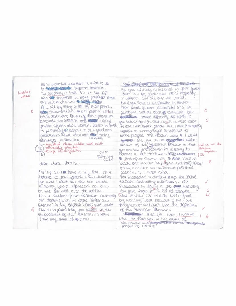 Q2.1 E 1/E 2
1st paper
Topic: The American Dream - American
myths and realities
Part A: Reading and writing
Text: Kamala Harris's victory sp