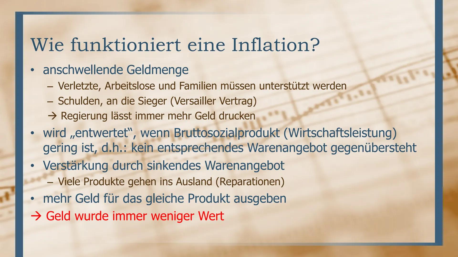 # Weltwirtschaftskrise 1929

ERMÖGLICHT SIE HITLER EINEN SCHNELLEN AUFSTIEG? Inhalt
• Inflation 1923
  - Was ist Inflation am Bsp. 1923
  - 