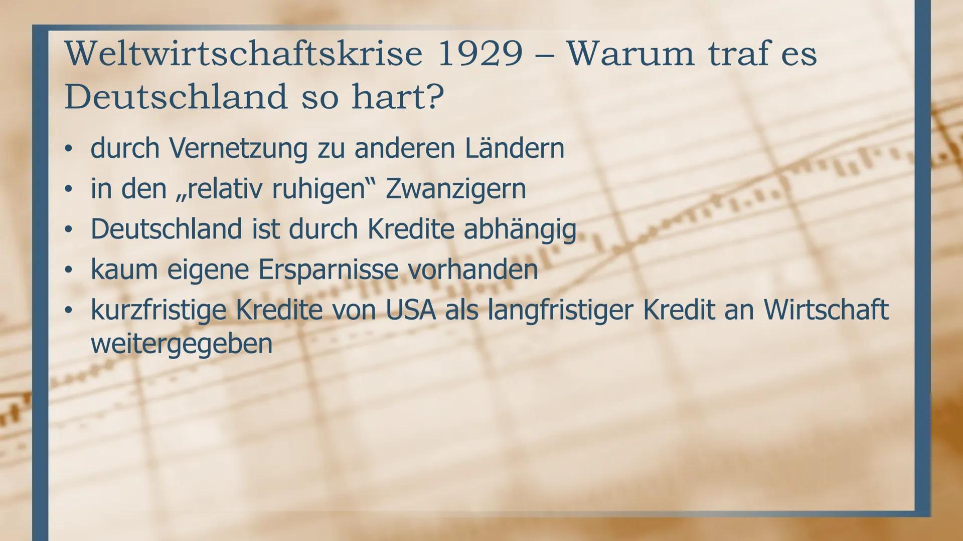 # Weltwirtschaftskrise 1929

ERMÖGLICHT SIE HITLER EINEN SCHNELLEN AUFSTIEG? Inhalt
• Inflation 1923
  - Was ist Inflation am Bsp. 1923
  - 