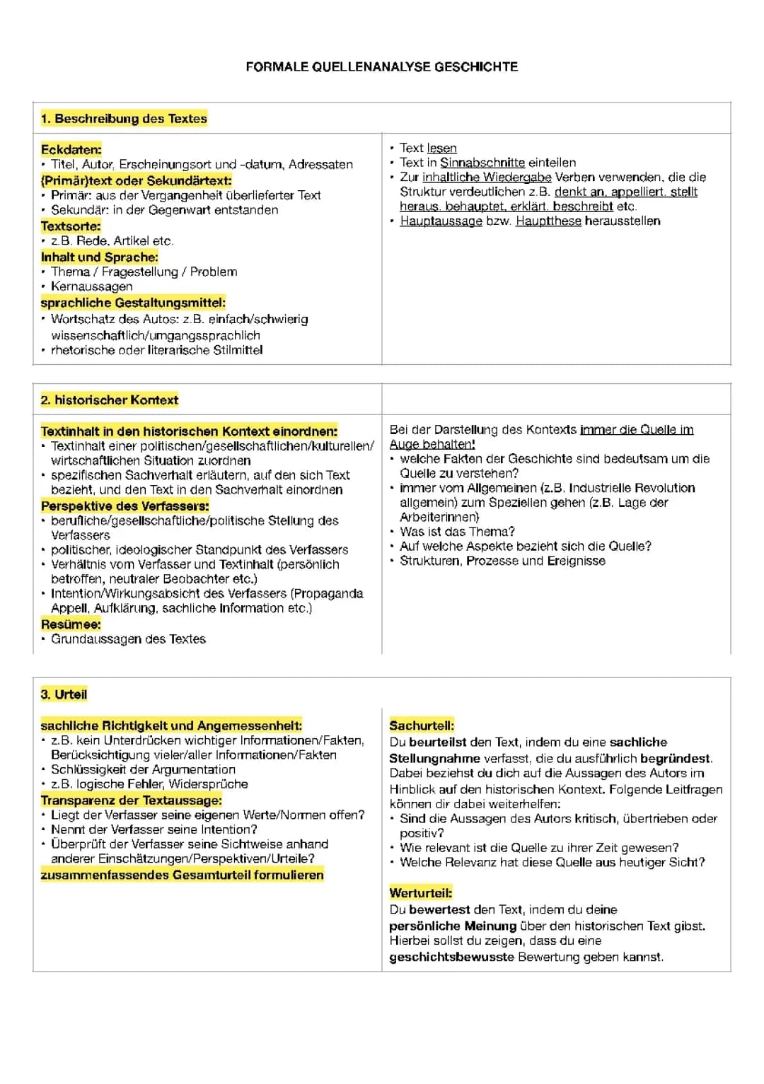  FORMALE QUELLENANALYSE