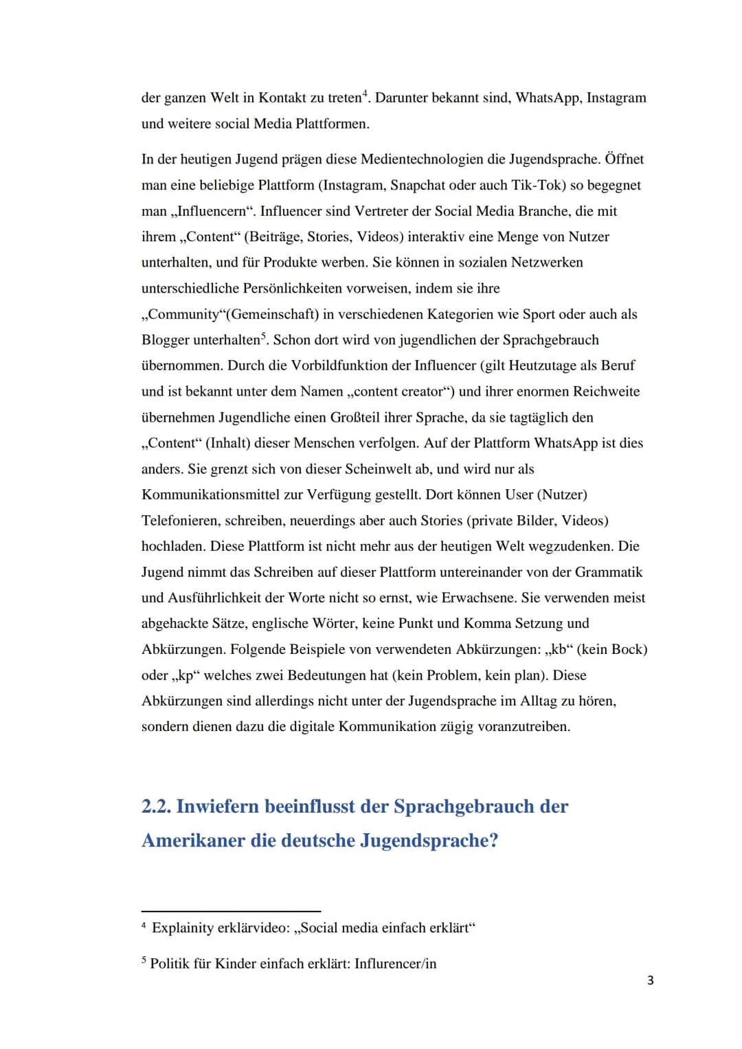 Bertha von Suttner Gesamtschule
Jugendsprache, ihre Entwicklung und Bedeutung, sowie die unterschiedliche
Auffassung dreier Generationen daz