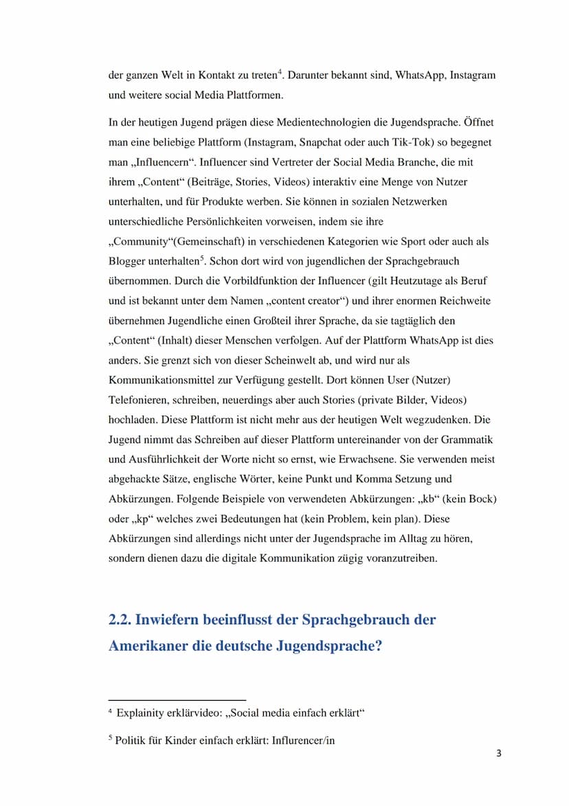 Bertha von Suttner Gesamtschule
Jugendsprache, ihre Entwicklung und Bedeutung, sowie die unterschiedliche
Auffassung dreier Generationen daz