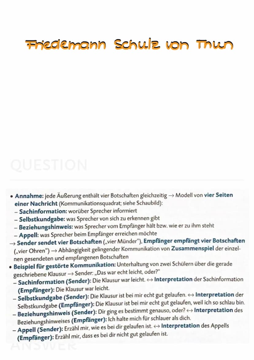 Sprache 5 Axiome nach
Paul Watzlawick
QUESTION
Fünf Axiome von Paul Watzlawick (1967)
Axiom Grundsatz, der keines Beweises bedarf
Axiom 1: M