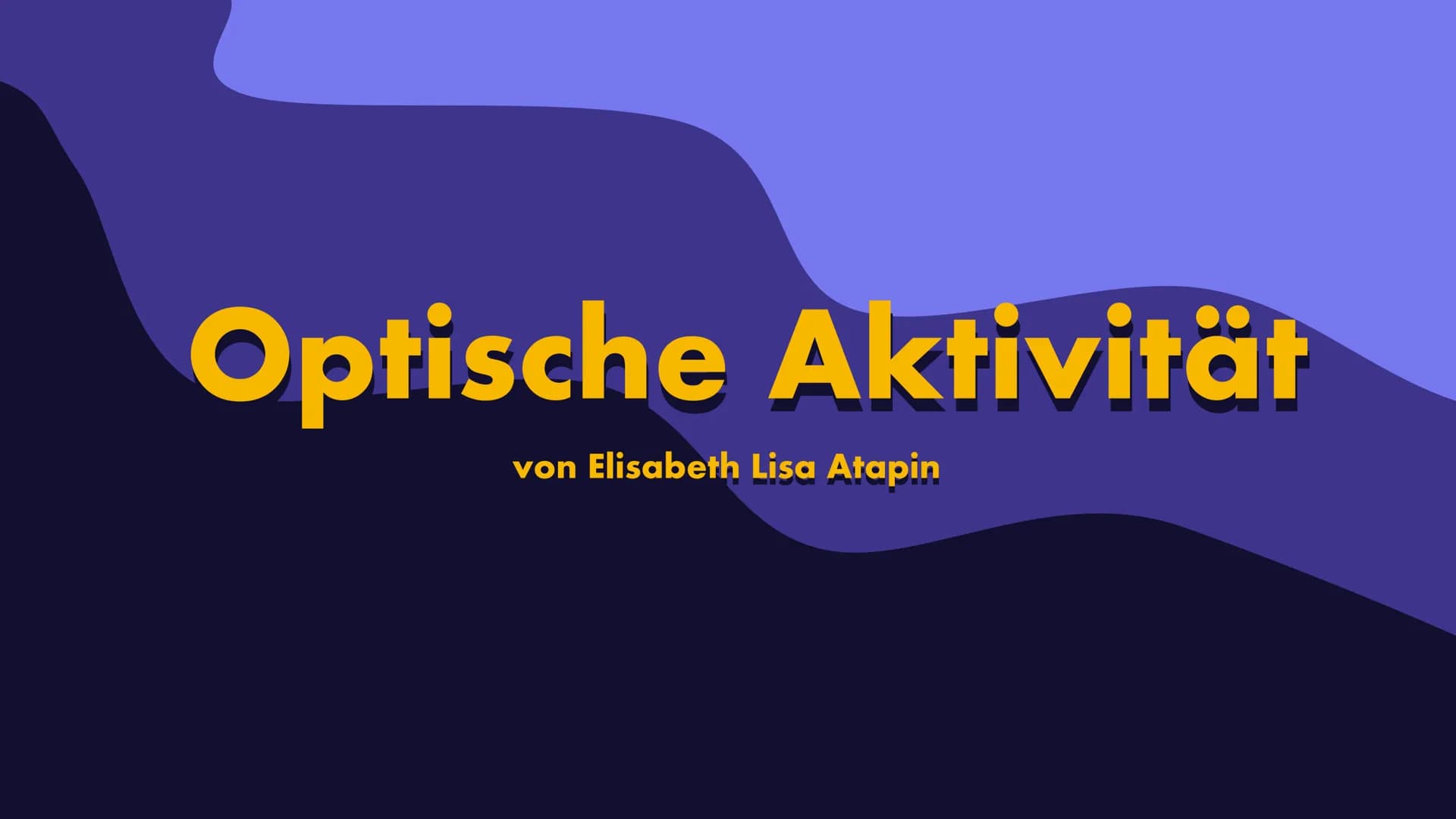 Optische Aktivität
von Elisabeth Lisa Atapin Gliederung
1. Isomerie
2. Chiralität
3. strukturelle Voraussetzung
4. Eigenschaften
5. Messung 