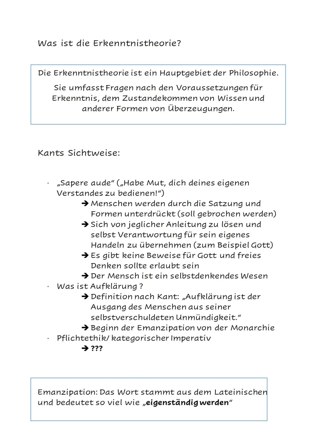 Steckbrief:
Philosophie
Immanuel Kant
●
Name: Immanuel Kant
Geboren: 22.April.1724 in Königsberg (heutiges
Russland)
Gestorben: 12. Februar.