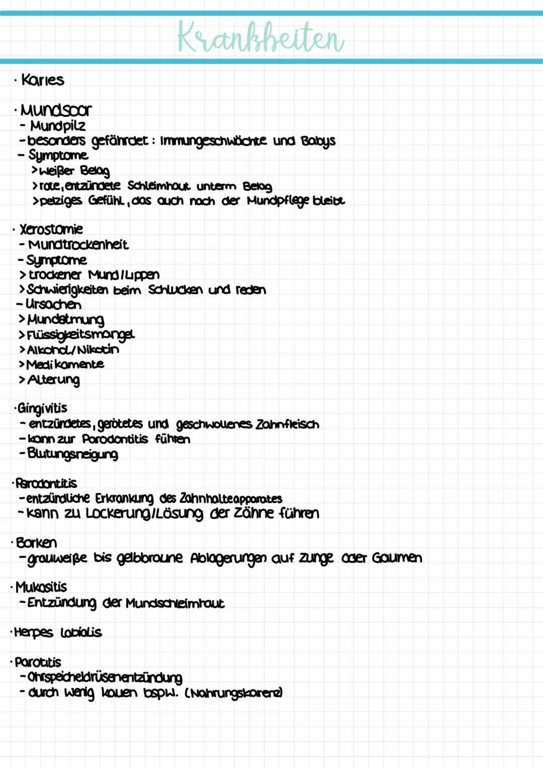 Mund-
pflege cavum oris
Lingua
Uvula
Tonsilla Lingualis
Tonsilla palatina
Pharynx
Prämolaren
Molaren
Enamelum
Perodontium
Dentin
Mukosa
Glan