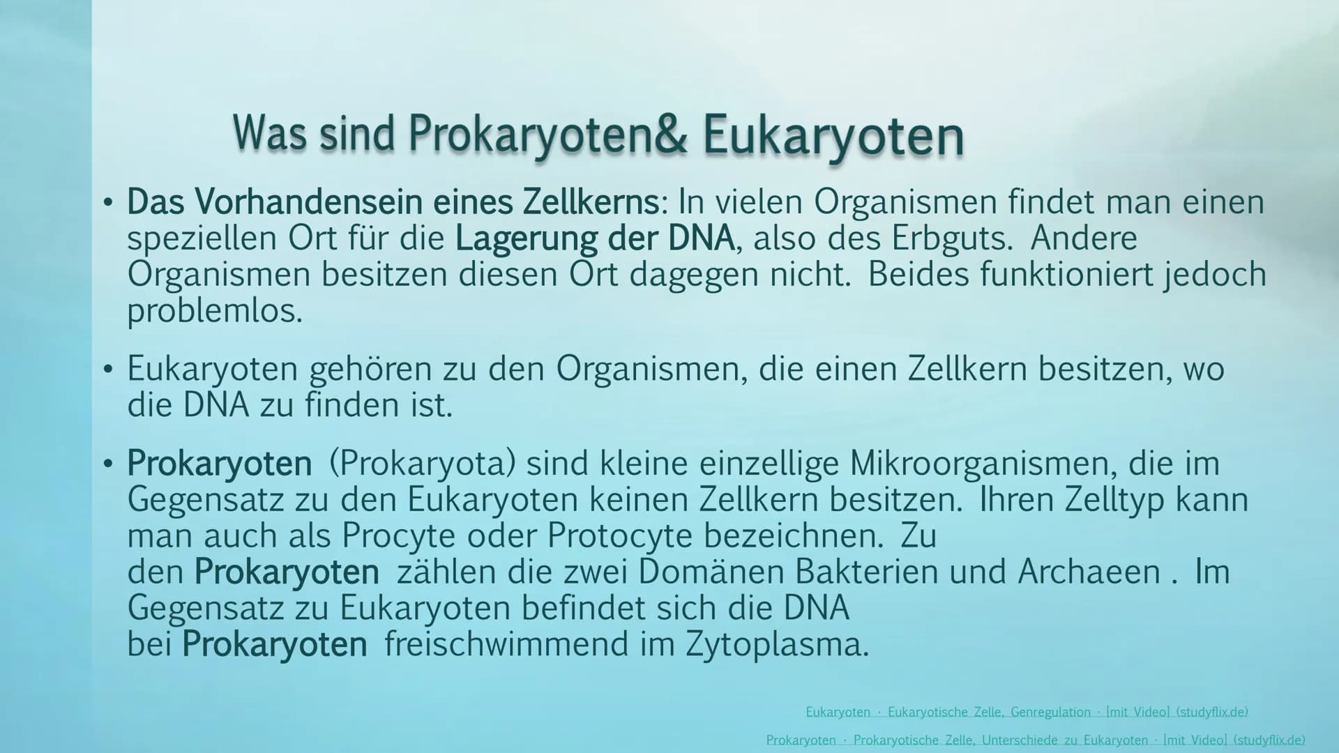 Prokaryoten& Eukaryoten
Viviana Scafiti Inhalt
KADAD
C
Was sind Prokaryoten&
Eukaryoten
• Unterschiede; Vergleich
●
Gemeinsamkeiten
●
• Beis