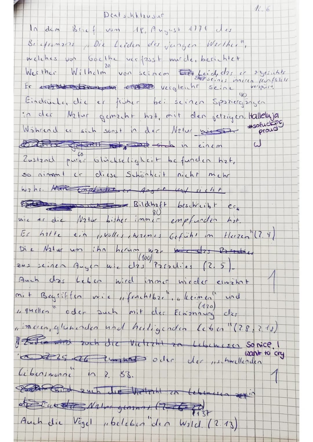 Überprüfen
1) Nennen Sie epochenspezifische Merkmale des Sturm und Drang.
Operatoren
Nennen
Analysieren
Klausur Nr. 4
2) Analysieren Sie den