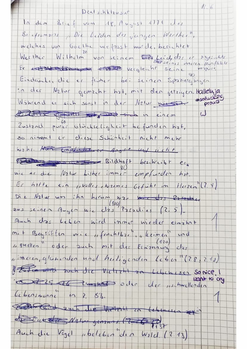 Überprüfen
1) Nennen Sie epochenspezifische Merkmale des Sturm und Drang.
Operatoren
Nennen
Analysieren
Klausur Nr. 4
2) Analysieren Sie den