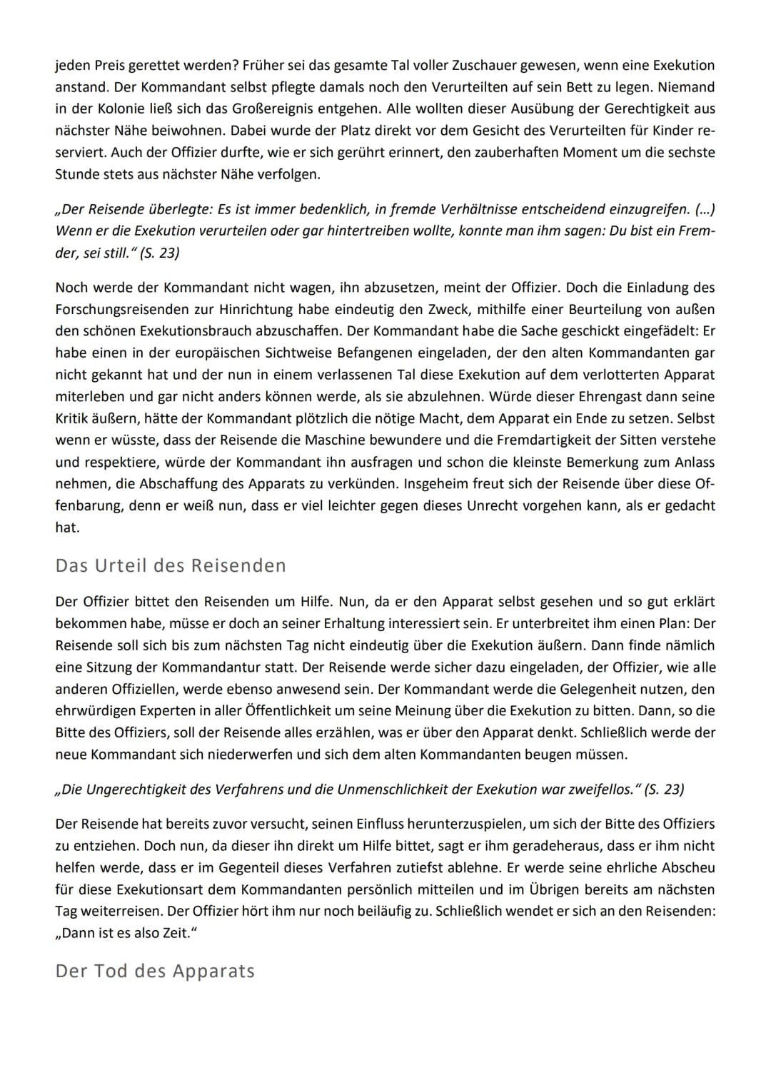In der Strafkolonie - Franz Kafka
Übersicht
Ein Forschungsreisender wird eingeladen, die in einer Strafkolonie übliche Exekutionsart kennenz