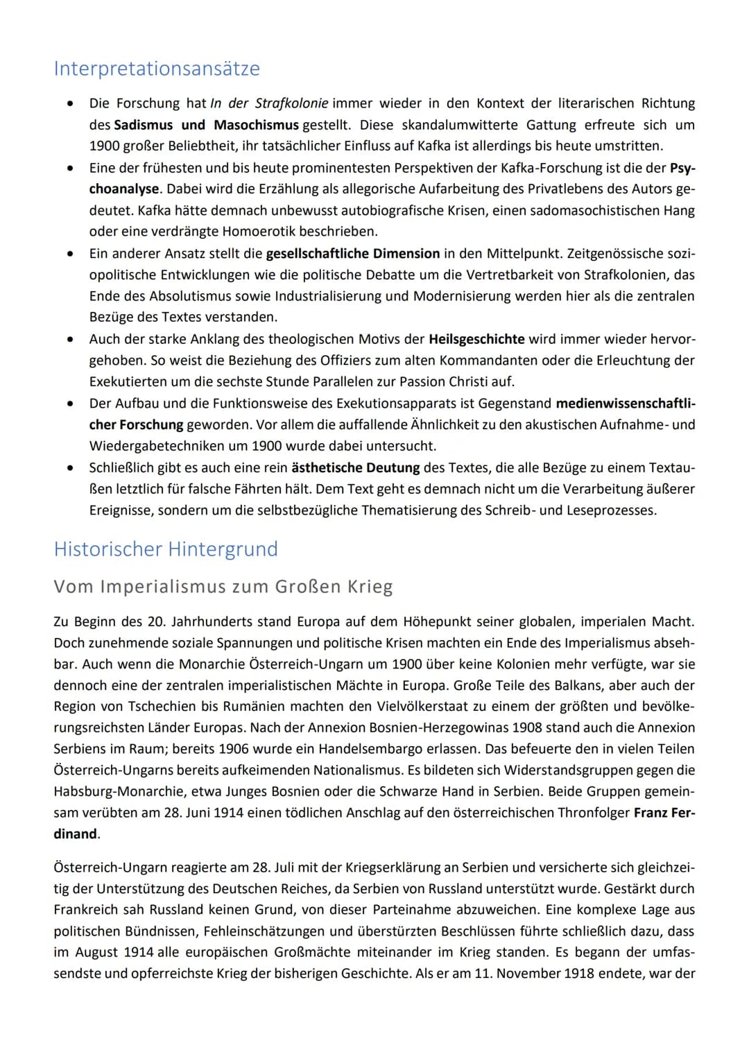 In der Strafkolonie - Franz Kafka
Übersicht
Ein Forschungsreisender wird eingeladen, die in einer Strafkolonie übliche Exekutionsart kennenz