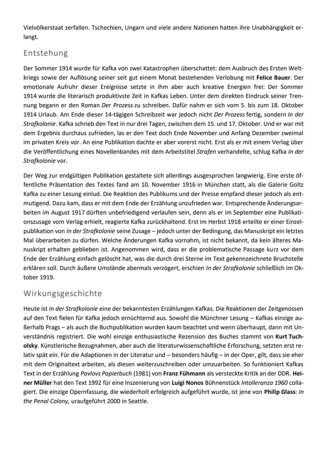In der Strafkolonie - Franz Kafka
Übersicht
Ein Forschungsreisender wird eingeladen, die in einer Strafkolonie übliche Exekutionsart kennenz