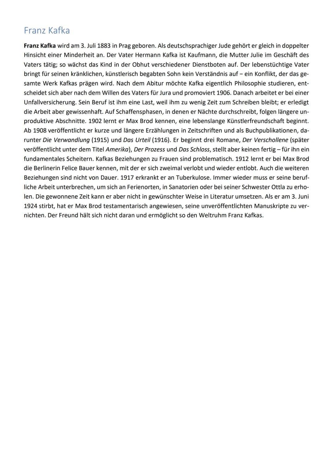 In der Strafkolonie - Franz Kafka
Übersicht
Ein Forschungsreisender wird eingeladen, die in einer Strafkolonie übliche Exekutionsart kennenz