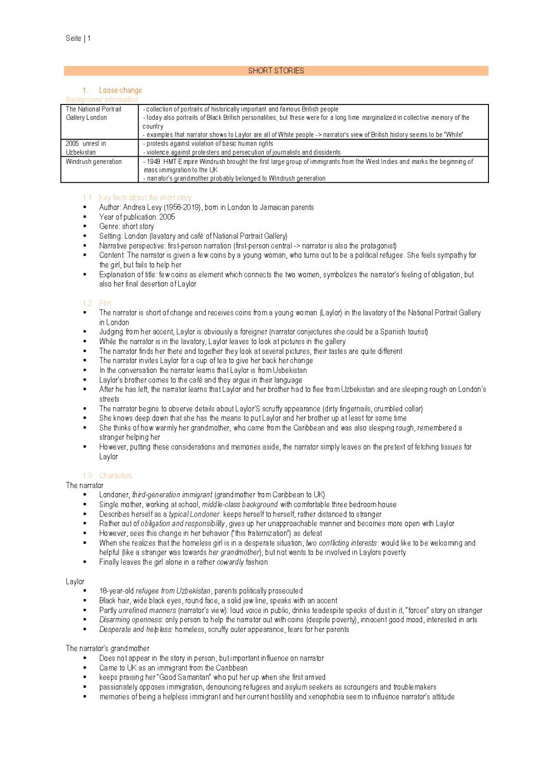 Loose Change Short Story: Summary, Analysis, and PDF Guide for English Exam