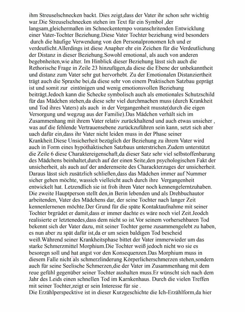 Kurzgeschichtenanalyse
Streuselschnecke
Analysieren Sie die Kurzgeschichte Streuselschnecke von Julia
Frank unter besonderer Berücksichtigun