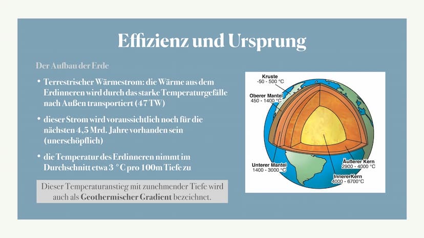 Geothermiekraftwerke ●
Was ist Geothermie?
Geothermie bezeichnet die Erdwärme (die in der Erde
gespeicherte Energie, in Form von Wärme)
• zä