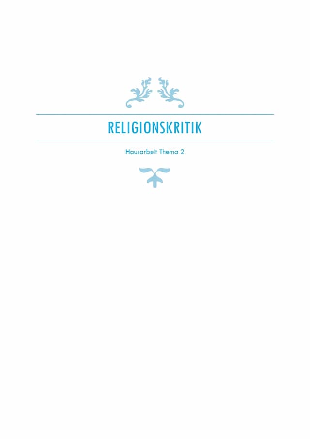 Know Hausarbeit zu Religionskritik thumbnail