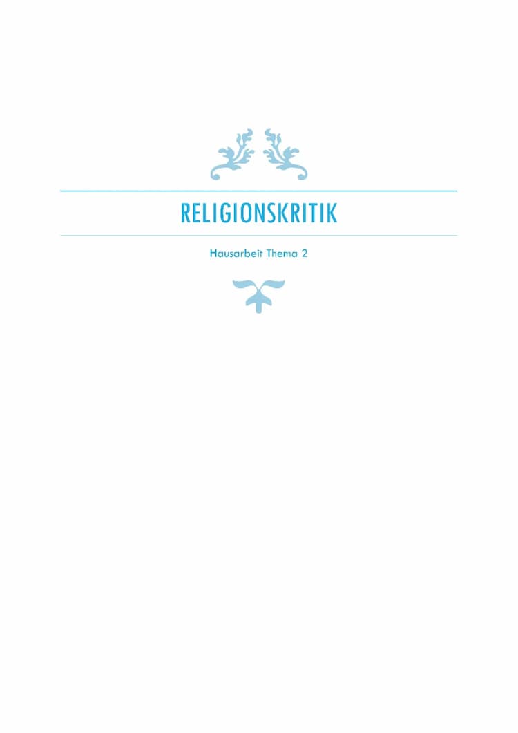 Know Hausarbeit zu Religionskritik thumbnail