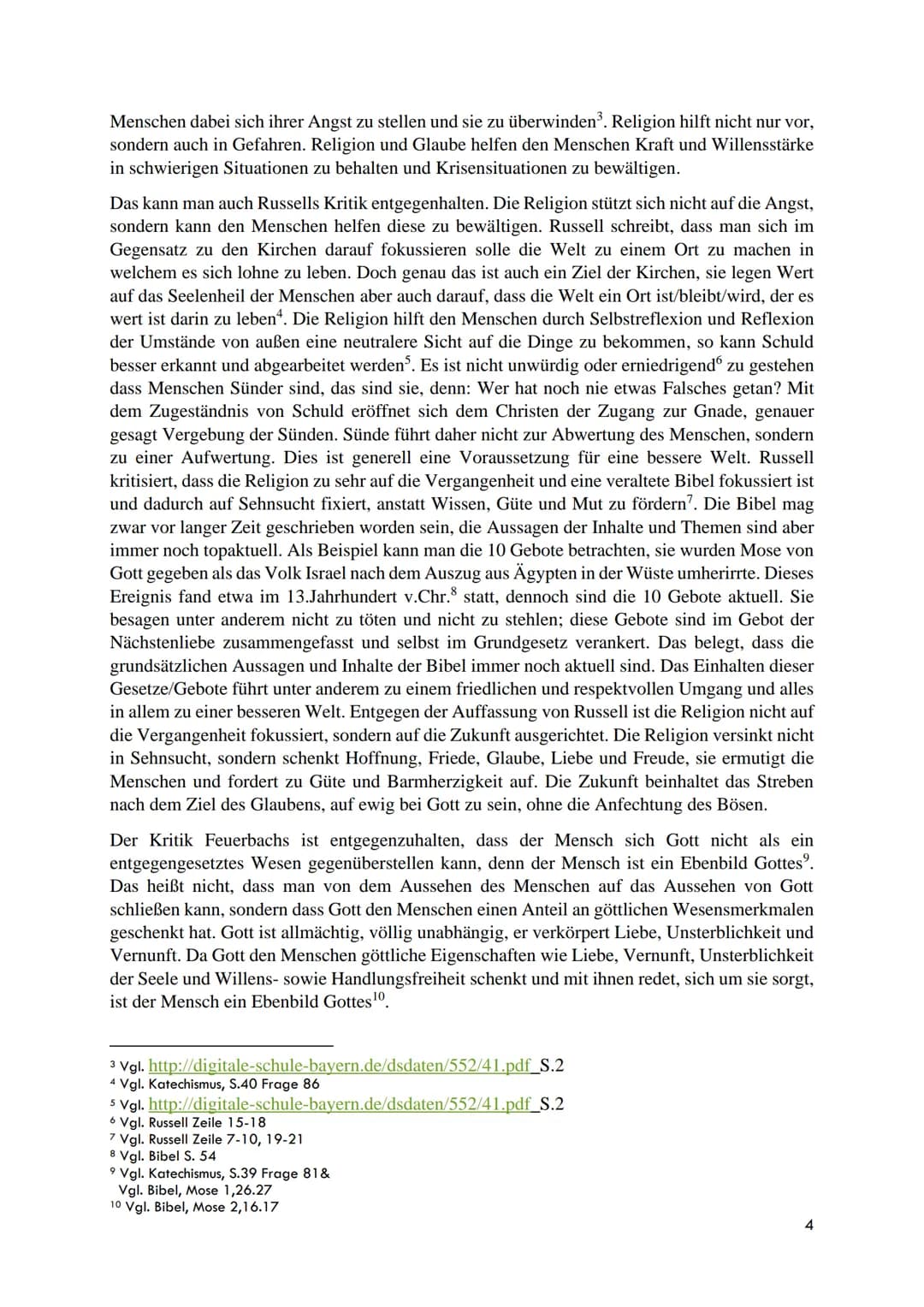 RELIGIONSKRITIK
Hausarbeit Thema 2 Inhaltsverzeichnis
1.Bertrand Russells Sicht auf Religion .....
2. Bekannte religionskritische Ansätze in