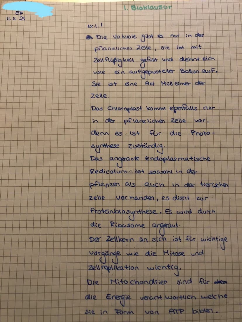 EF Biologie GK 3 -
Material 2.2: Der Zellzyklus
Der Prozess der Zellverdopplung setzt sich aus der Mitose und der Interphase zusammen. Die
I