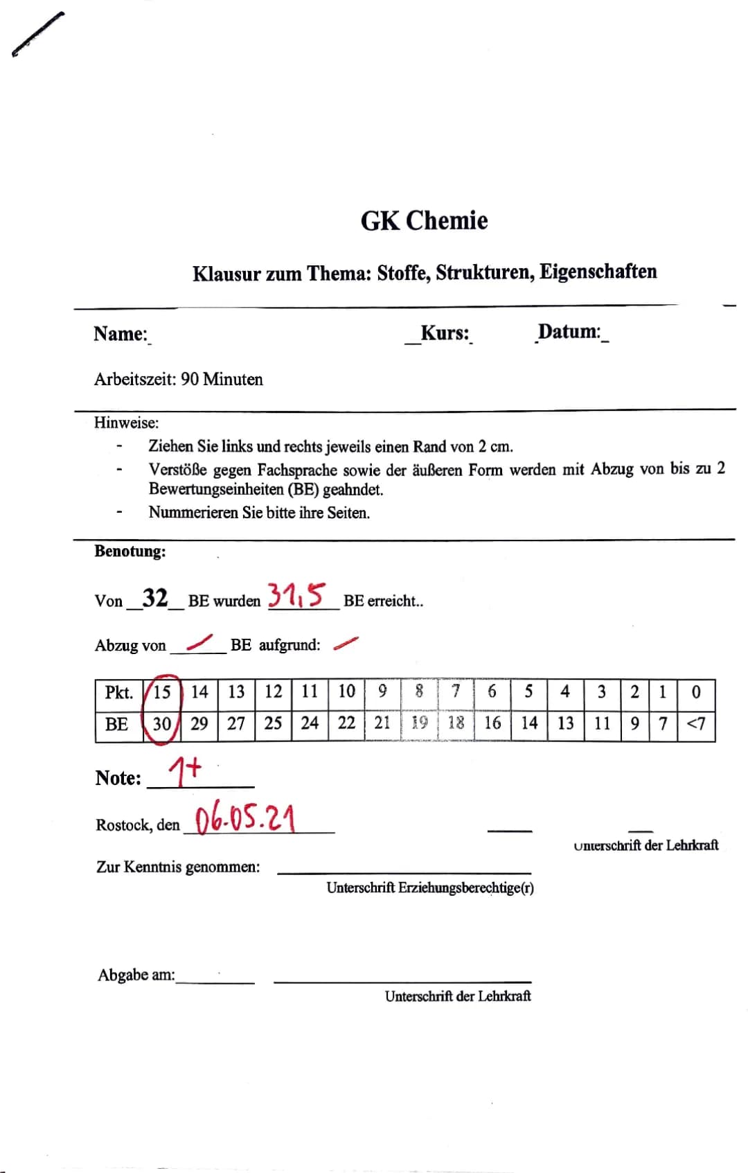 Chemie Klausur Klasse 11: Stoffe, Strukturen, Eigenschaften 