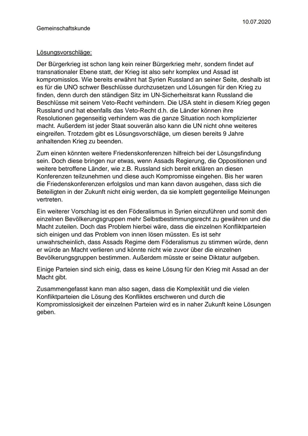 Gemeinschaftskunde
10.07.2020
Krieg in Syrien - Ist der arabische Frühling gelungen?
Was ist der arabische Frühling?:
Der arabische Frühling