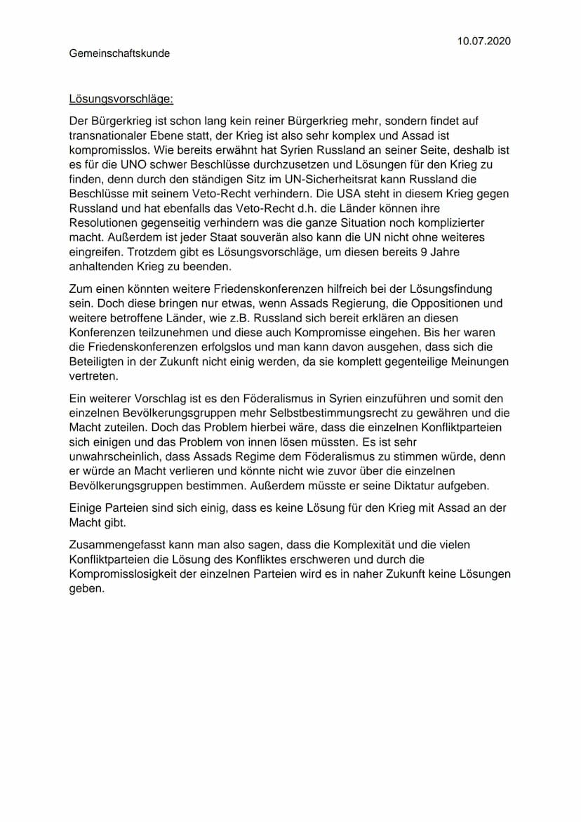 Gemeinschaftskunde
10.07.2020
Krieg in Syrien - Ist der arabische Frühling gelungen?
Was ist der arabische Frühling?:
Der arabische Frühling