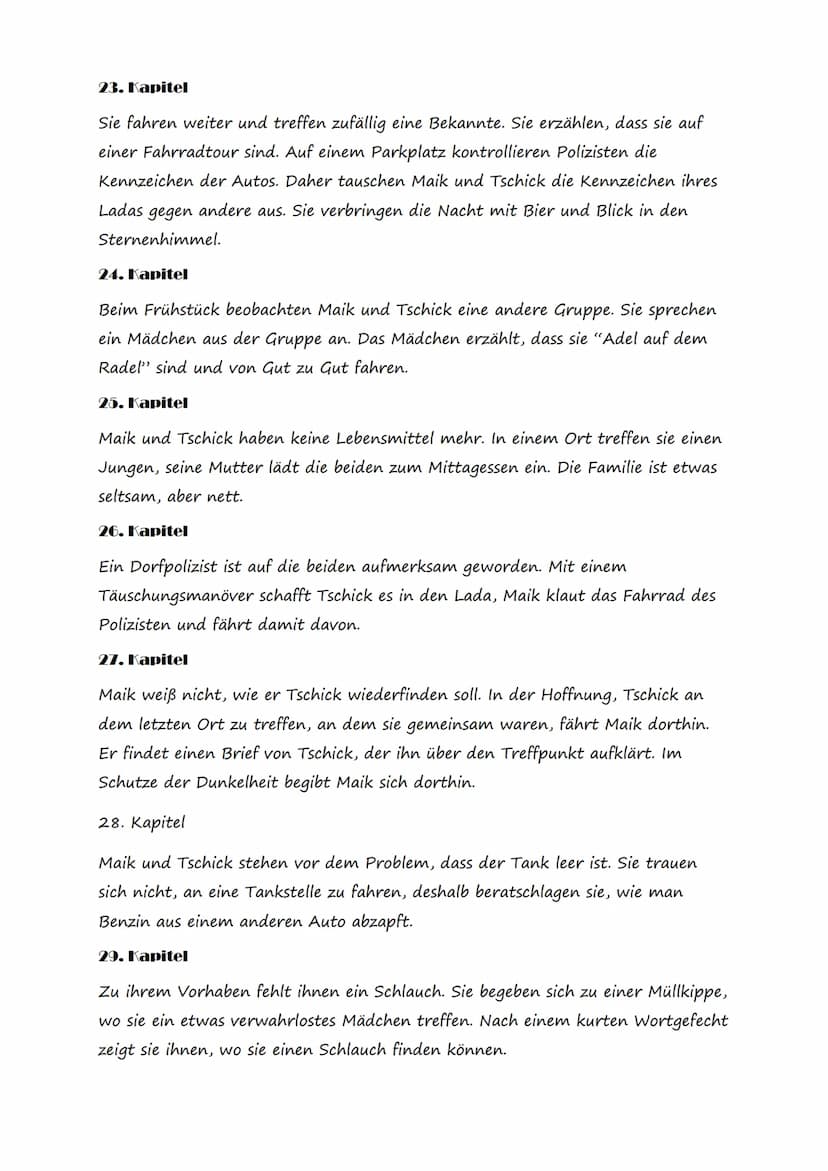 „Tschick
Wolfgang Herrndorf
Inhalt
Inhalt
Der Roman ,,Tschick" von Wolfgang Herrndorf,
veröffentlicht 2010. Handelt von den Erlebnissen
1. K