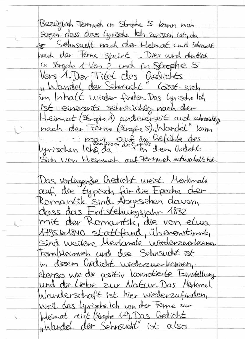 Das Gedicht Wandel der Sehnsucht" von.
Wikolaus Lenau stannt aus dem Jahr 1832
lund
beschäftigt sich mit dem
Zusammenspiel von Fernweh und H